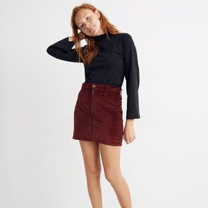 Madewell velveteen maroon skirt